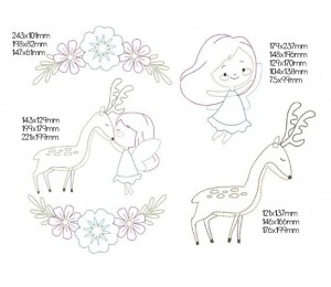 Stickdatei - fliegende Fee Fransenappli